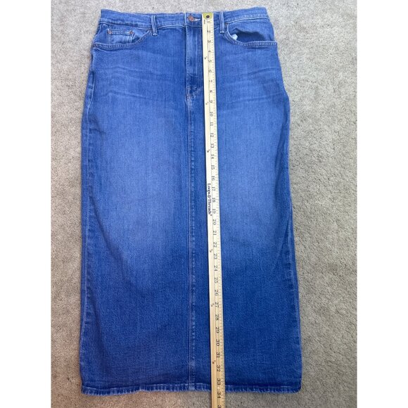 Mother The Pencil Pusher Women's 33 Denim Midi Jean Skirt Blue - Picture 10 of 10